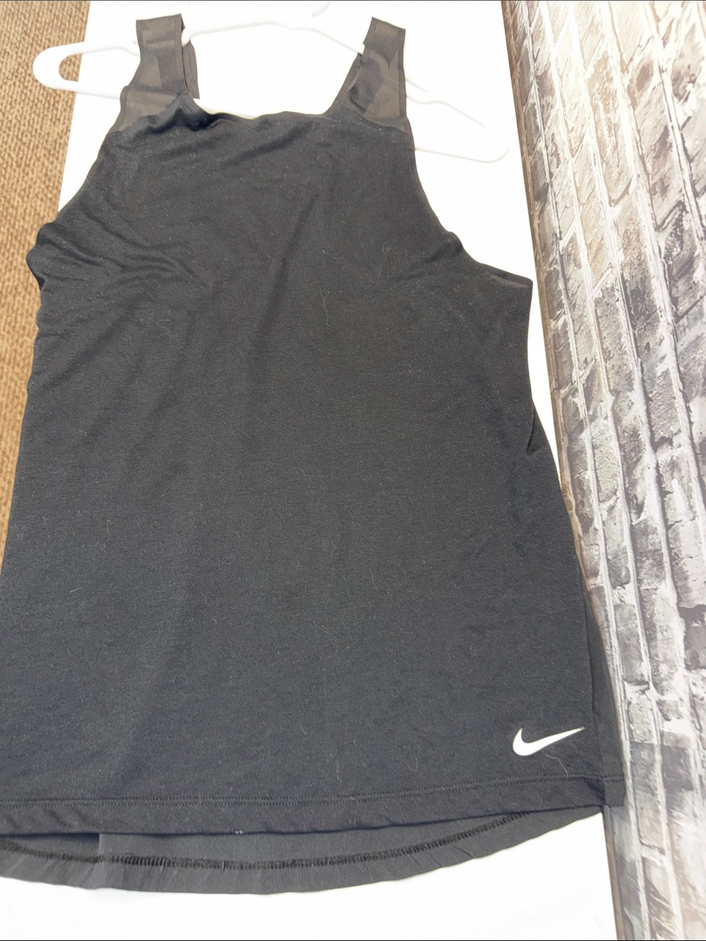 Nike Black Tank Top with White Swoosh Logo